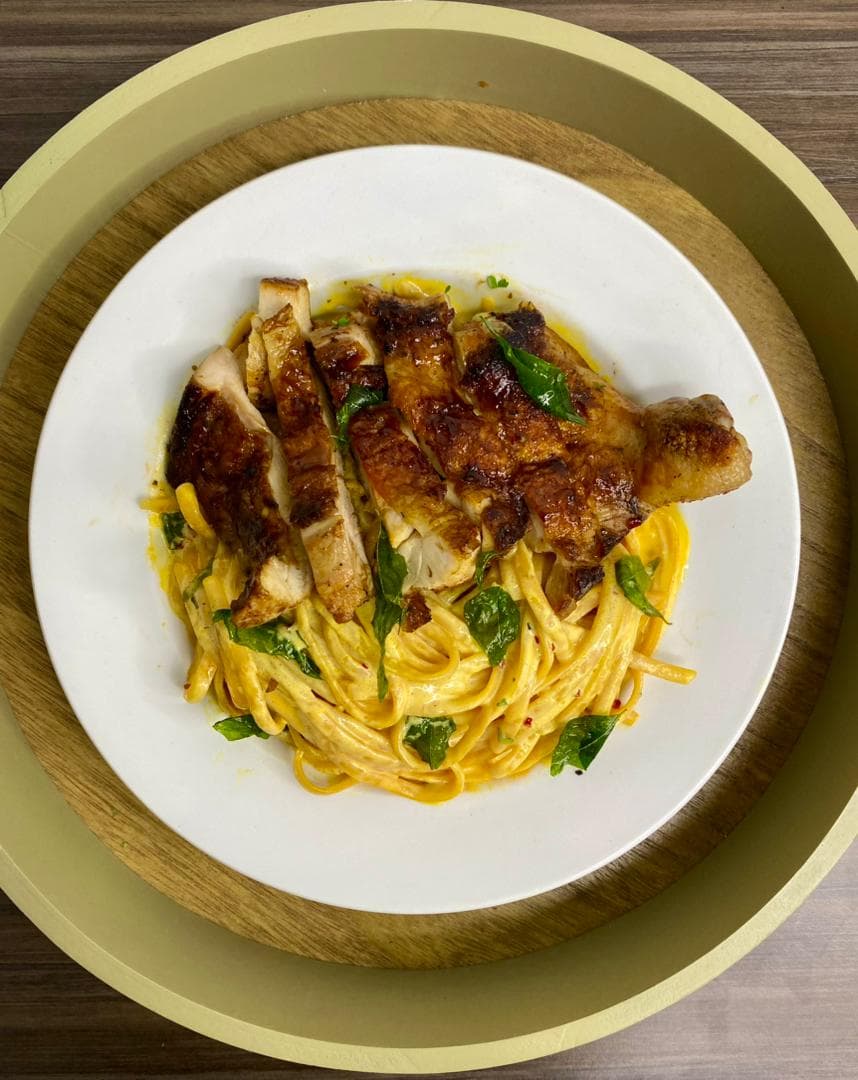 Salted Egg Chic Pasta (Chicken Thigh)